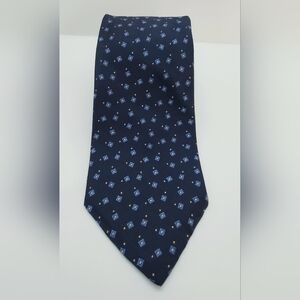 Lauren Ralph Lauren: Hand Finished, 100% Silk Necktie Neck Tie, Blue Geo…